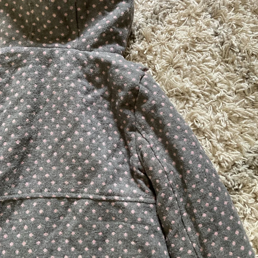 Pink Platinum Girls Grey Pink Polka Dot Hooded Peacoat Jacket Size 5/6
